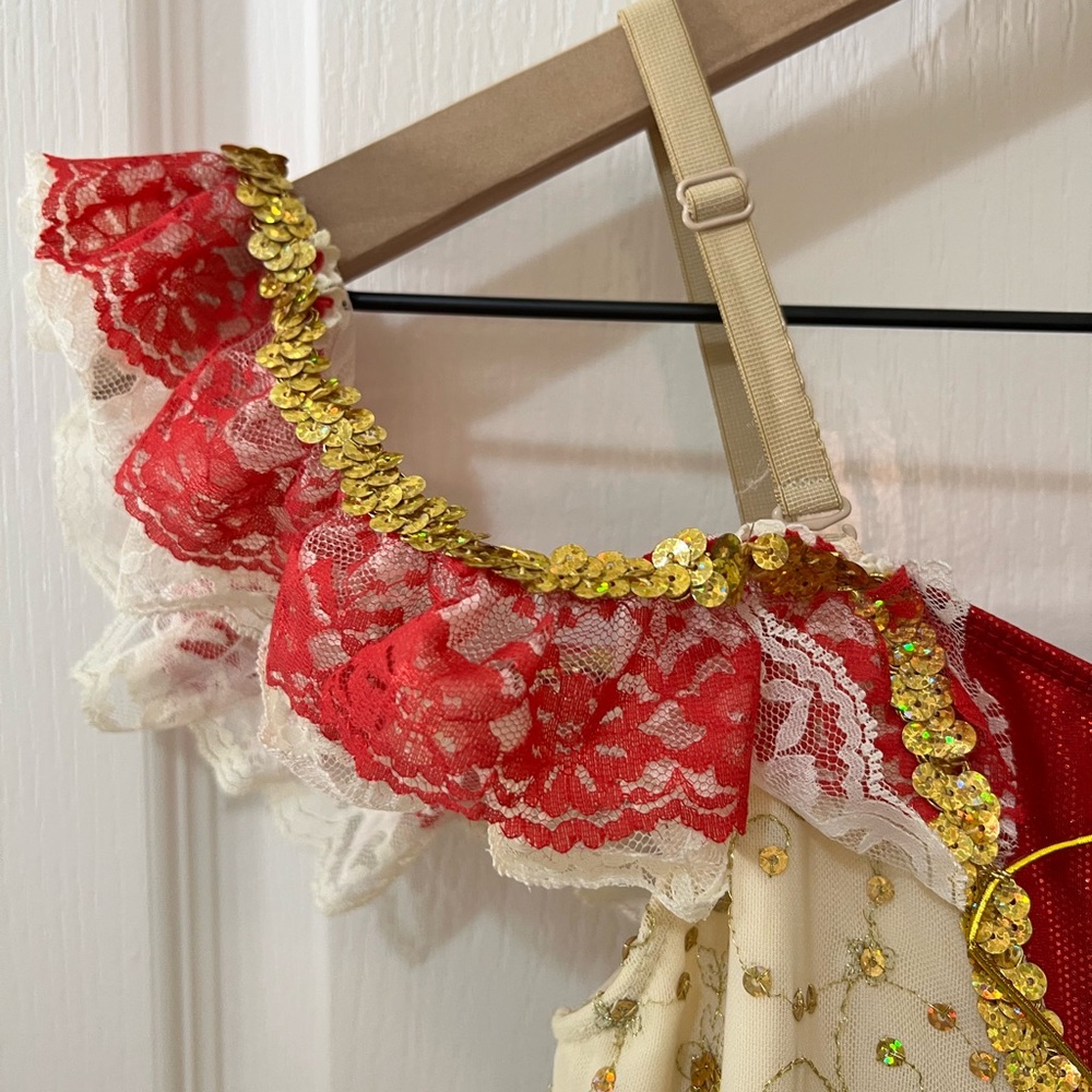Revolution Red and Gold Spanish Theme Ballet Costume Teen or Adult - Picture 4 of 15